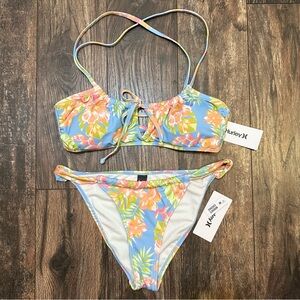 Hurley BNWT cabana life moderate coverage 2 piece bikini set size Large